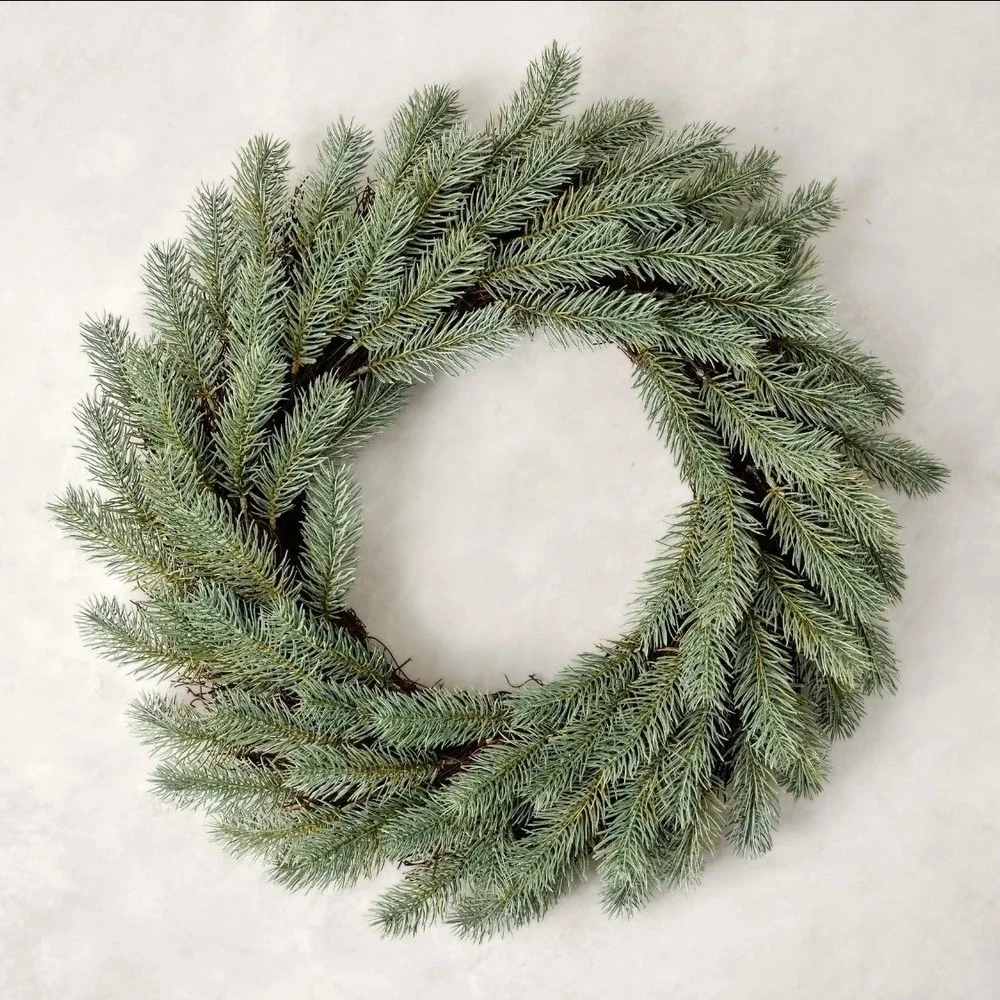 Real Touch Silver Pine Wreath - Magnolia Market Christmas Decor by Joanna Gaines